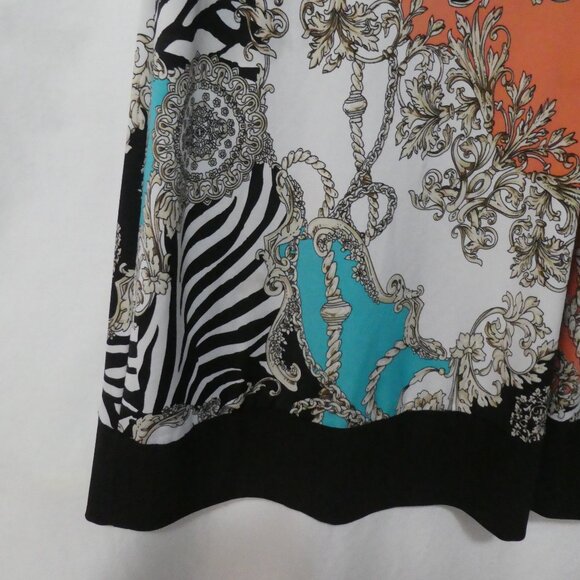 STUDIO By Tiana B | large | Vibrant Colorful Patterned Short Sleeve Dress - Picture 7 of 14